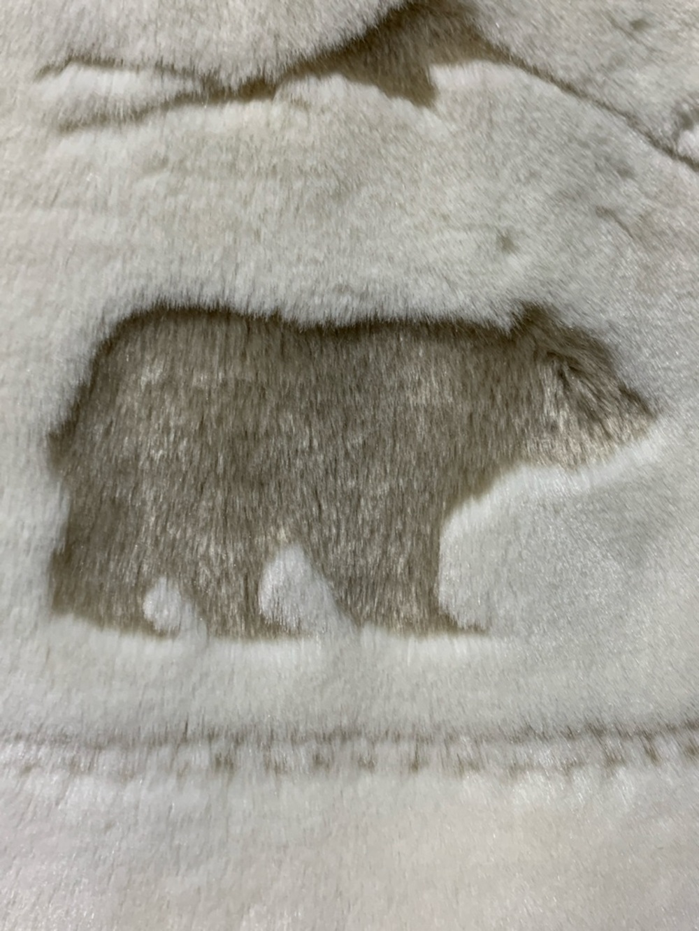 Vintage hooded, faux fur coat w/ bear hem trim plus size - Picture 3 of 10